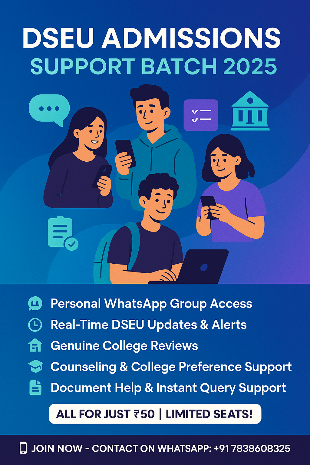 DSEU Admissions Support Batch 2025 Poster